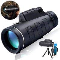 KORVIXA Monocular Telescope HD Waterproof With Phone Stand in Black