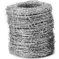 FLAVORA 50m Barbed Wire Galvanised Steel Stock Fence in Silver | Size: 0.6m2