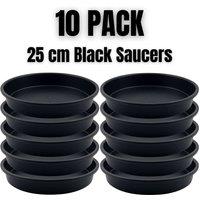 SPETLEK Plant Pot Saucers 10 Pack 25 cm Black | Size: 0.6m2