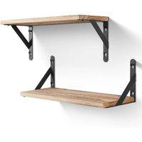 KORVIXA 2PCS Wooden Floating Shelves in Beige | Size: 100 cm x 100 cm