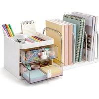 KORVIXA Home Office Desktop Organizer in White | Size: 0.6m2