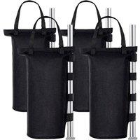 KORVIXA Pack of 4 Cup Shape Gazebo Leg Sandbags in Black | Size: 0.6m2