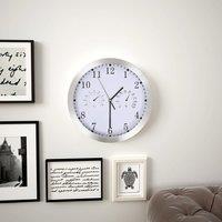 Berkfield Home Wall Clock with Quartz Movement Hygrometer Thermometer White