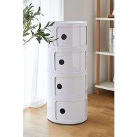 Living and Home 4-Tiered Plastic Storage Drawer Unit in White