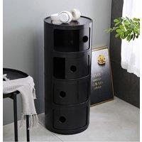 Living and Home 4-Tiered Plastic Storage Drawer Unit in Black