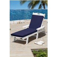 Living and Home 8cm H Comfortable Outdoor Solid Grey Color Bench Cushion in Dark Blue