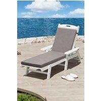 Living and Home 8cm H Comfortable Outdoor Solid Grey Color Bench Cushion