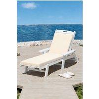 Living and Home 8cm H Comfortable Outdoor Solid Grey Color Bench Cushion in Beige