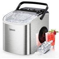 Silonn Countertop Ice Maker Machine S/Steel with Self-Cleaning Function in Silver