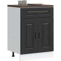 Berkfield Home Kitchen Base Cabinet Kalmar Black Engineered Wood