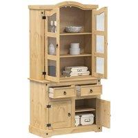 Berkfield Home Glass Display Cabinet Corona 100x48.5x179 cm Solid Wood Pine in Brown