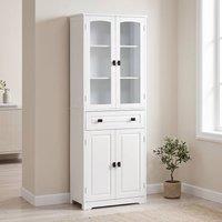 STILVORA Kitchen Cupboard with Adjustable Shelves & Drawer in White
