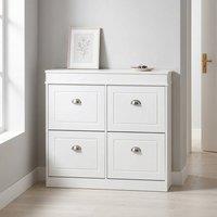 STILVORA Shoe Cabinet with 4 Drawers & Adjustable Shelf, White