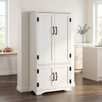 STILVORA Storage Cabinet with Adjustable Shelves & 4 Doors White
