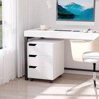 STILVORA Mobile Filing Cabinet with 3 Drawers in White