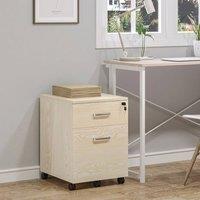 STILVORA 2-Drawer Filing Cabinet with Wheels in Oak in Light Oak