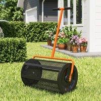 STILVORA Compost Spreader 75 L with Adjustable Handle in Black