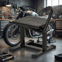 STILVORA Motorcycle Jack Lift with Rubber Surface Black