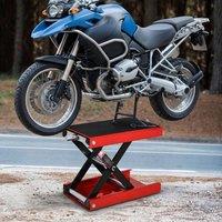 STILVORA Motorbike Lift Stand 500 kg with Adjustable Height in Red