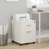 STILVORA 2-Drawer Filing Cabinet with Wheels & Lock in White