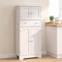 STILVORA Kitchen Cabinet with Drawer & Adjustable Shelf in White