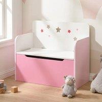 STILVORA Storage Chest Bench with Safety Hinge in Pink