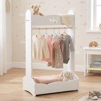STILVORA Children's Clothes Rail with Shelves & Hooks in White