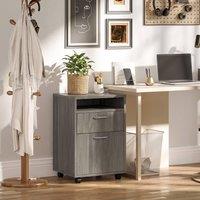 STILVORA Filing Cabinet with Drawer & Shelf on Wheels, Grey