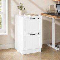 STILVORA Filing Cabinet with 2 Lockable Drawers, White