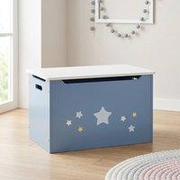 STILVORA Toy Box with Gas Hinge & Side Handles in Blue