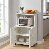 STILVORA Kitchen Storage Unit with Cabinet & Wheels in White
