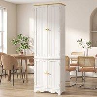 STILVORA 4-Door Storage Cabinet with 6 Tiers, White