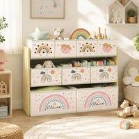 STILVORA Toy Storage Unit with 3 Tiers & 9 Boxes