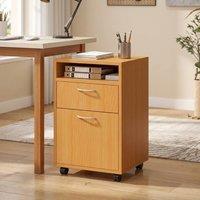 STILVORA Filing Cabinet with Drawer & Shelf in Natural