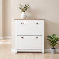STILVORA Shoe Cabinet with 2 Drawers & White Finish