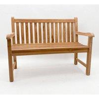 Minster 2 Seater Straight Bench - Wood - L53 x W120 x H93 cm in Brown | Size: 1 Pack