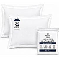 Grace Luxury Oxford Pillowcases 800 TC Egyptian Cotton 2 Pack in White