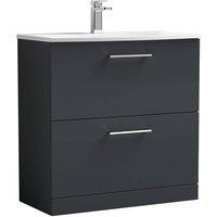 Balterley Bathroom Floor 2 Soft Close Drawer Vanity Unit, Dark Grey, 800mm in Grey
