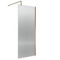 Balterley Fluted Wetroom Screen, Brushed Bronze, 900mm in Brown