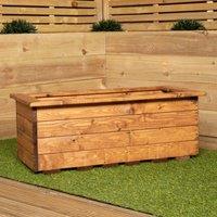 Samuel Alexander 40cm x 82cm Medium Rustic Chunky Wooden Garden Trough Planter in Brown | Size: 40 cm x 82 cm