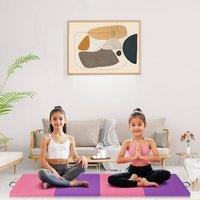 London Boutique Folding Gymnastics Mat Foam Exercise Yoga Mat Floor Mat w/Carry Handle