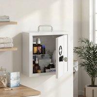 HOMCOM Medicine Cabinet, Medical Cabinet w/ Combination & Key Lock, White