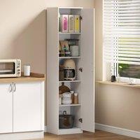 HOMCOM 5-Tier Pantry Storage Cabinet with Adjustable Shelves for Dining Room in White