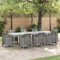 Berkfield Home Garden Table Light Grey 300x100x73 cm Poly Rattan | Size: 300 x 100 x 73 cm