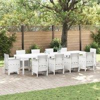 Berkfield Home Garden Table White 350x100x73 cm Poly Rattan | Size: 350 x 100 x 73 cm