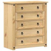 Berkfield Home Chest of Drawers Corona 80x40x89 cm Solid Wood Pine in Brown | Size: 80 x 40 x 89 cm
