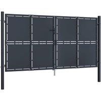 Berkfield Home Garden Gate Steel 300x175 cm Anthracite in Dark Grey