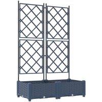 Berkfield Home Garden Planter with Trellis 2 pcs Grey 80x40x125.5 cm