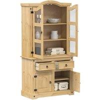 Berkfield Home Glass Display Cabinet Corona 100x48.5x179 cm Solid Wood Pine in Tan