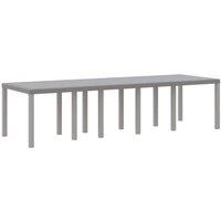Berkfield Home Garden Table Light Grey 300x100x73 cm Poly Rattan | Size: 300 x 100 x 73 cm